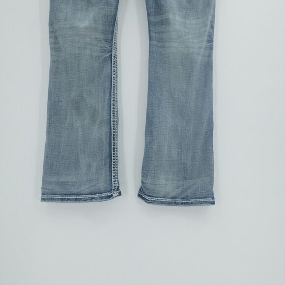 Rock Revival Jeans Men 36x29 Blue Kenn Slim Boot Western Rockabilly Distressed - Picture 10 of 14